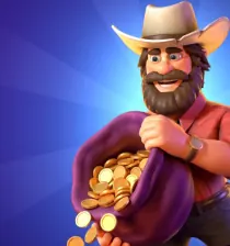 Cowboy carrying a sack of coins, artwork of the second Dazard bonus stage
